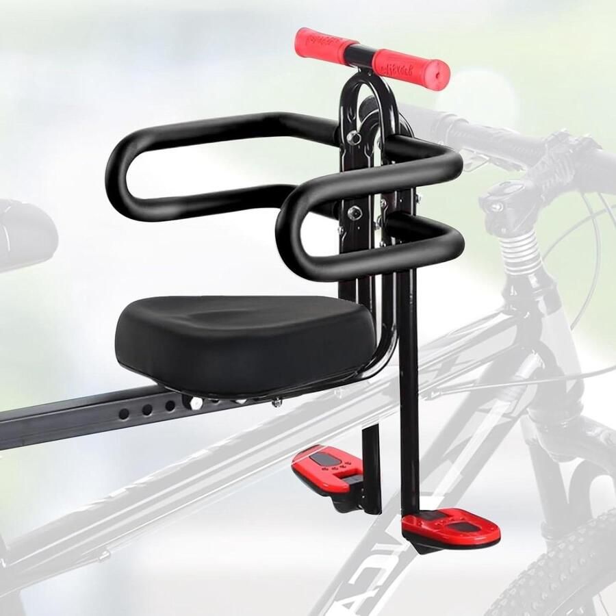 Child Seat Front Bike with Armrests and Footrests for Mountain Bike City Bikes Folding Bikes