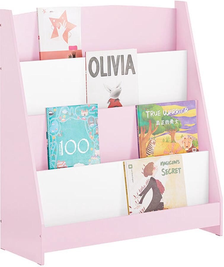 Children's Bookshelf Kid's Storage Organizer MDF boekenkast Safe Rounded Corners 80x88x30cm