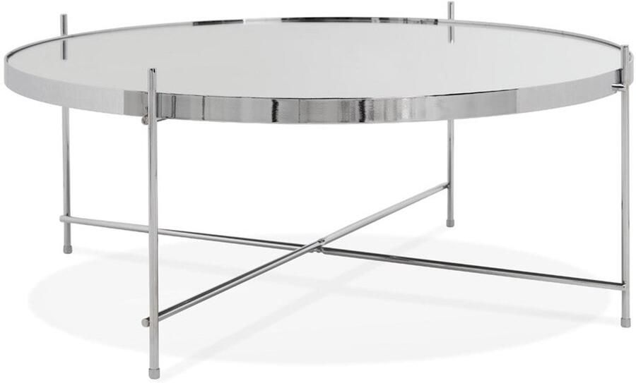 Chromen BIG Salontafel Koffietafel Modern Design met Spiegelblad