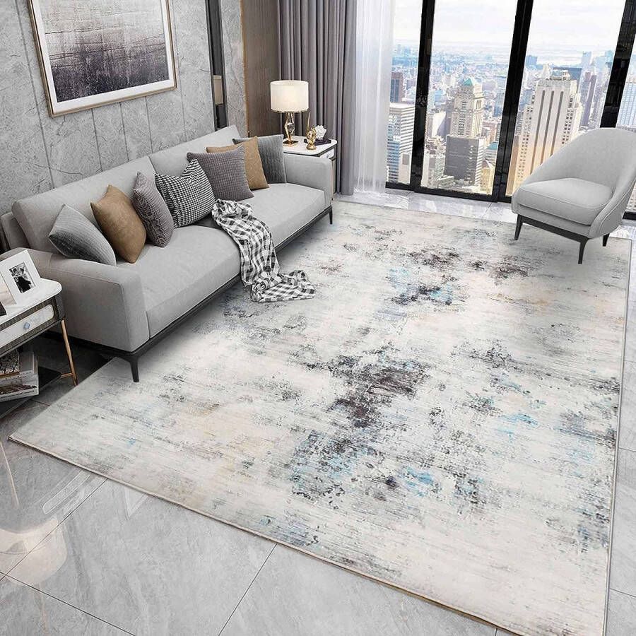 N A Shaggy tapijt kamer tapijt voor woonkamer anti-slip tapijt kamer zachte lange stapel tapijt rechthoekig comfortabel tapijt voor woonkamer kamer vloertapijt (lichtzwart 135 x 185 cm