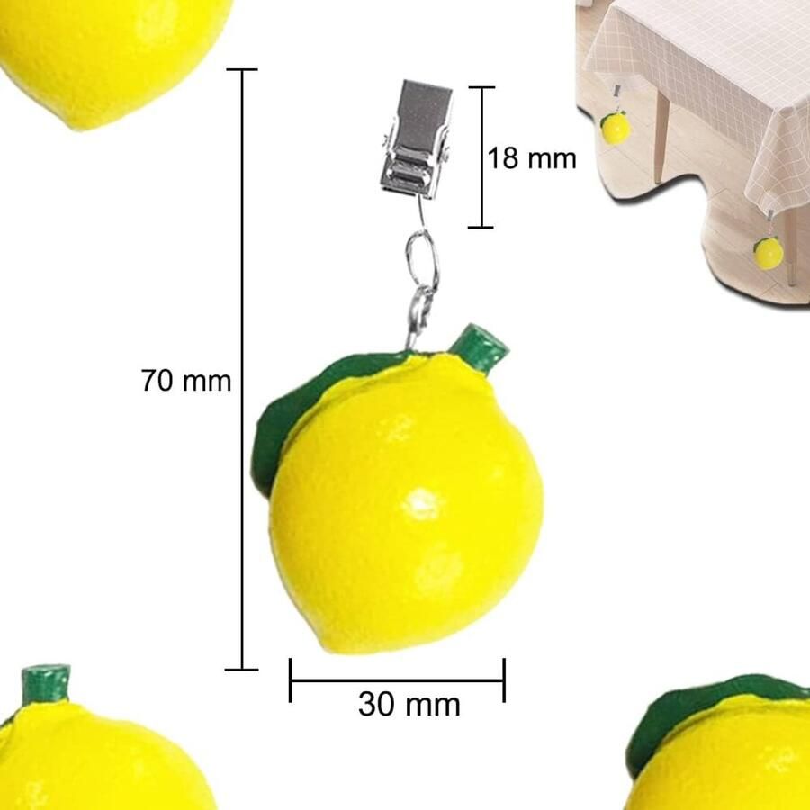 Citroen tafelkleedgewichten set van 4 vrolijke zomerlook 8 cm