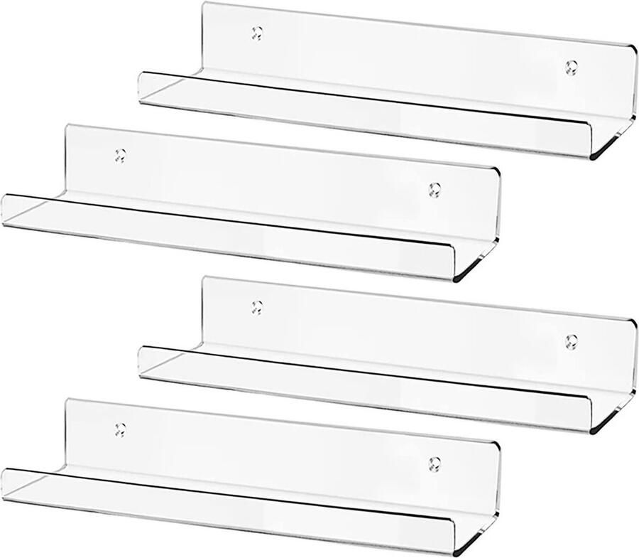 Clear Acryl Muur Mount Vinyl Record Display Stand 4 Stuks Opslag Houder Wandbeugel