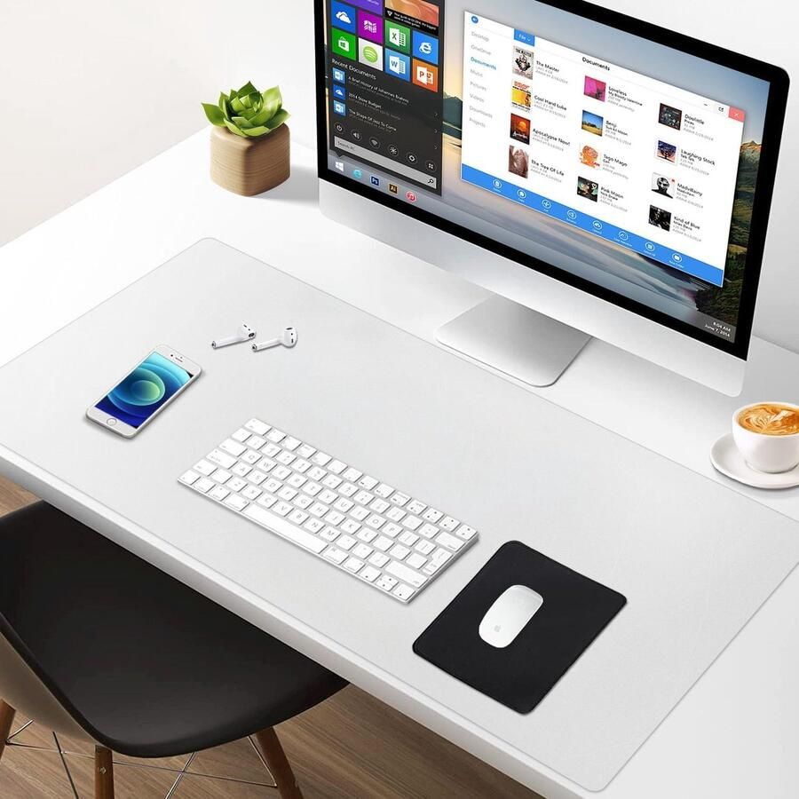 Goodivery Clear Desk Pad 90x40 cm Grote Antislip Getextureerde PVC Bureau Pad Waterdichte Ronde Randen Bureau Pad voor Office Home