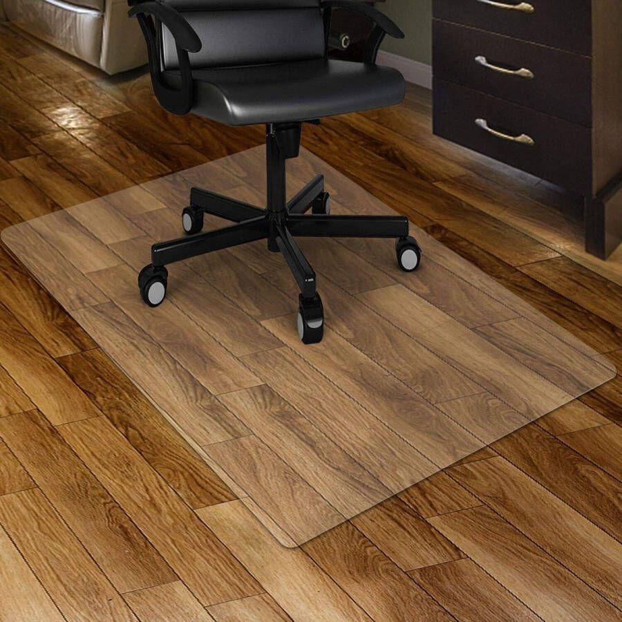 Clear stoelmat voor harde vloeren 90 x 120 cm transparante vloermatten hout- tegelbeschermingsmat voor kantoor en thuis (90 x 120 cm rechthoekig)