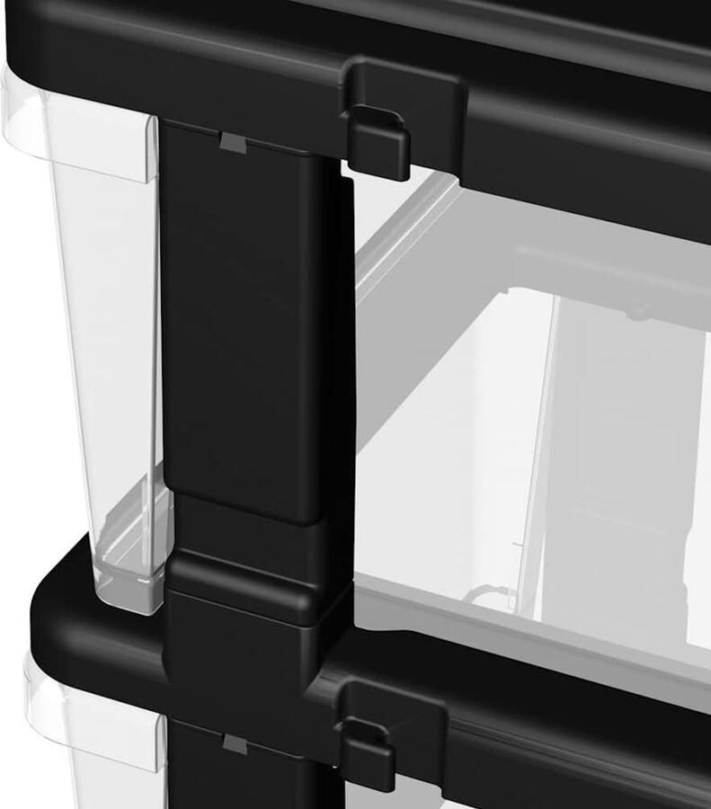 Clearview Plastic 5 Drawer Storage Drawer Black Set of 1 Home Cabinet Bedroom Bathroom Office Laundry Kitchen School Dormitory