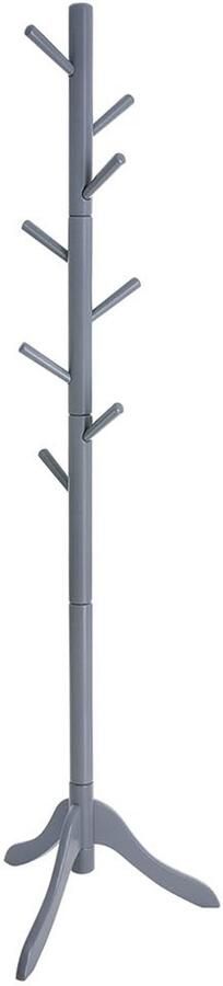 Cloakroom Stand Coat Rack Hat Stand 3 verstelbare hoogten Rubber hout 51 1 cm x 44 3 cm x 177cm Grijs