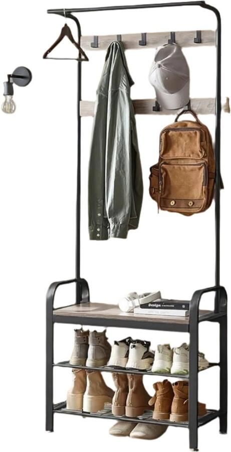 Cloakroom Stand Garderobe Stand Halway Organizer schoenbank 72 cm x 33 7 cm x 183cm