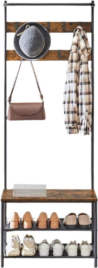 Cloakroom Stand Halway Organizer Entryway Rack Vintage Style 32 2 x 64 x 180 cm