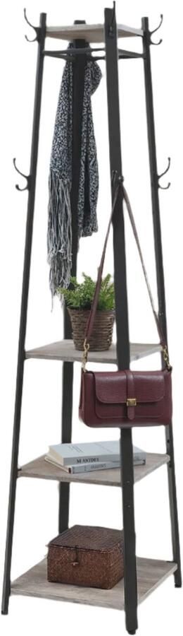 Cloakroom Stand Kledingrek Garderobe met 4 plank Duurzame binnenopslag 43 x 43 x 180 cm