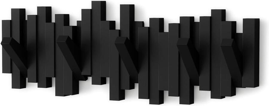 Clord Wandkapstok 5 haken Zwart Modern ontwerp