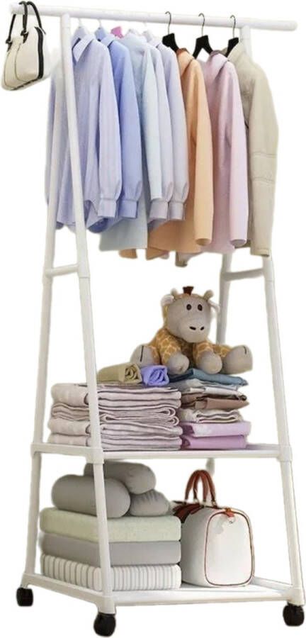 Clothes rack Drying rack Laundry rack Kledingrek op wieltjes 55 x 42 x 160 cm Modern Wit