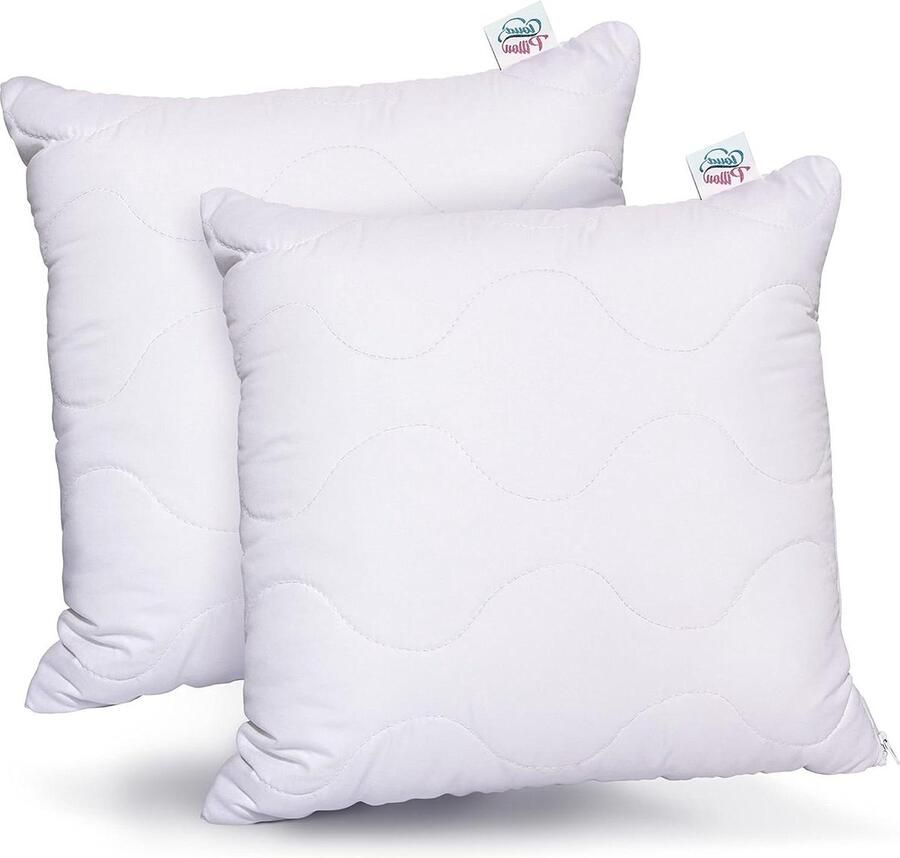 Cloud Pillow Allergy 80 x 80 cm Set of 2 Hard Sleeping Bed Cushion with Oeko-Tex Zip Washable up to 30 Degrees