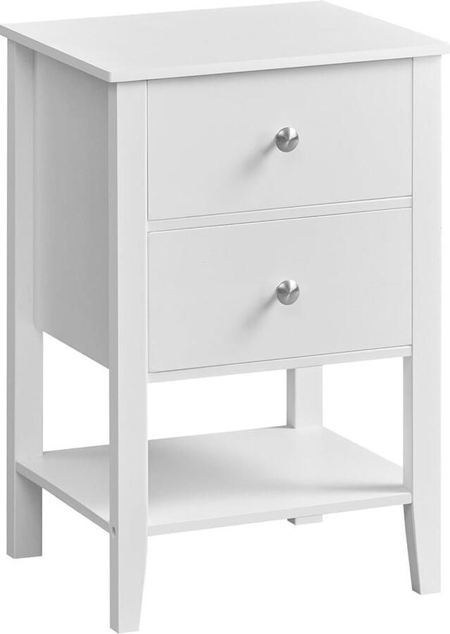 Rootz Living Rootz Cloud Wit Nachtkastje Bamboe MDF Lichtgewicht Ruime opbergruimte Eenvoudige montage 35cm x 40cm x 60cm