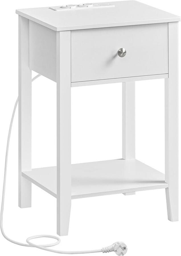 Rootz Living Rootz Cloud Wit Nachtkastje Bamboe MDF Lichtgewicht Stevig Ruime lade 35cm x 40cm x 60cm