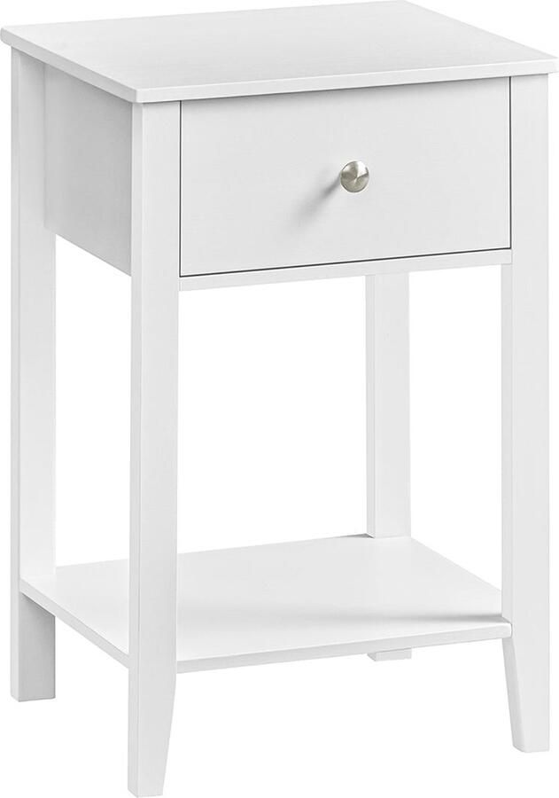 Rootz Living Rootz Cloud Wit Nachtkastje Bijzettafel Bamboe en MDF Lichtgewicht Stevig Ruime lade 35cm x 40cm x 60cm