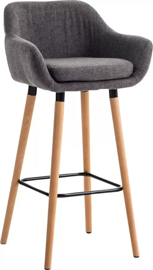 CLP Grant Barkruk Met rugleuning Stof licht grijs