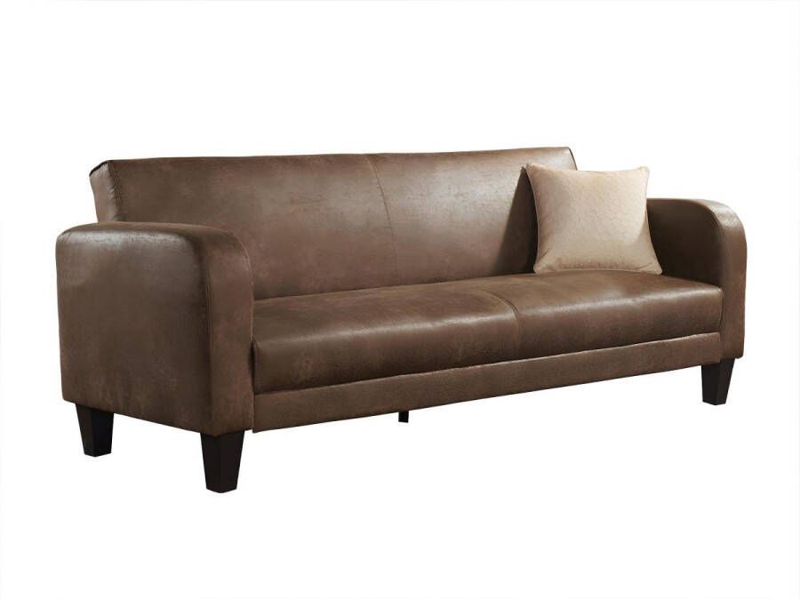 Vente-unique Club bedbank INICIO van microvezel met lived-in leereffect L 215 cm x H 85 cm x D 83 cm - Foto 4