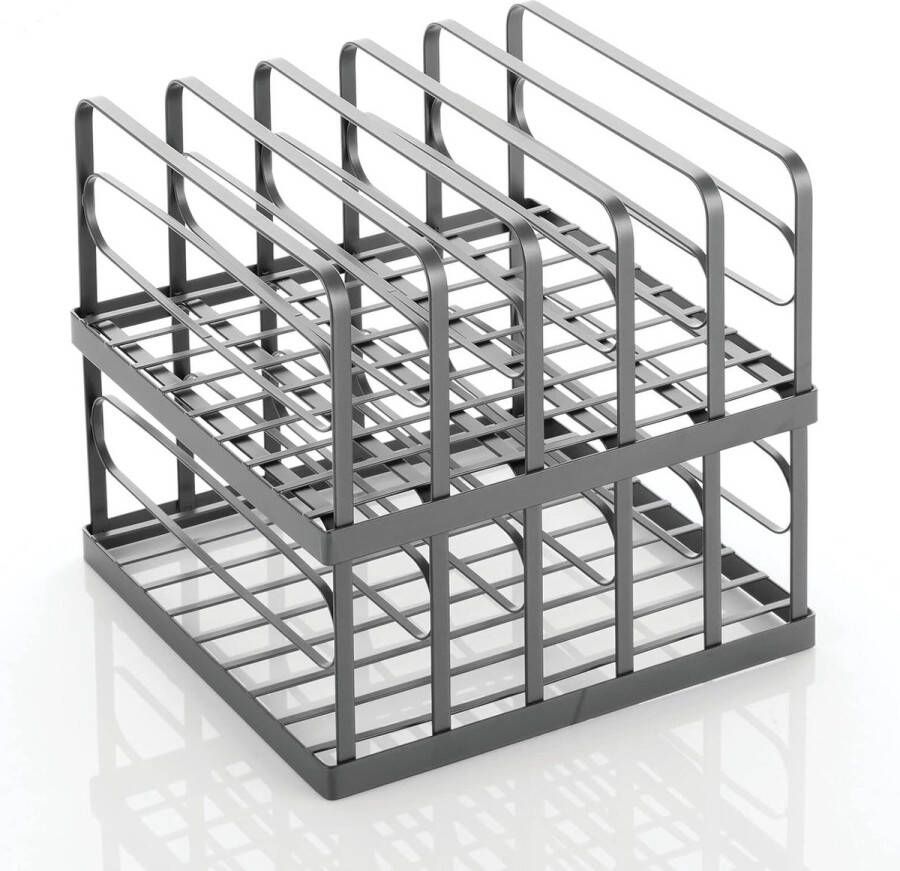 Clutch Organizer Praktische handtasopberger met 5 vakken voor clutches portemonnees kaarthouders enz. Plastic portemonnee-lade Set van 2 Grafiet