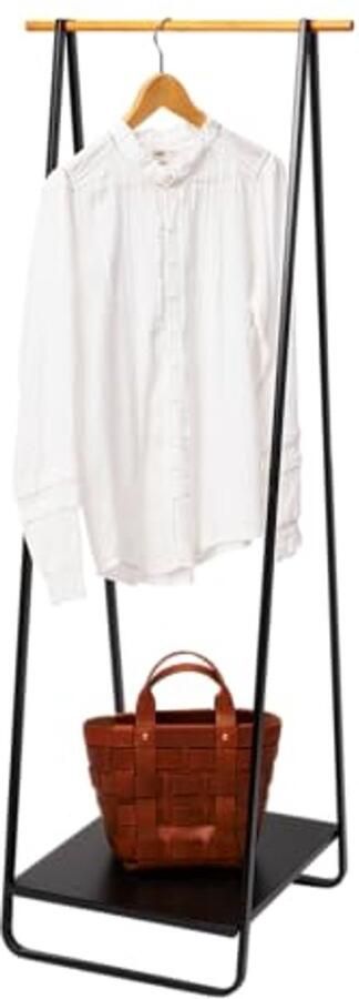 Coat Rack in Black Steel Wood – Functional Storage Solution 52 x 47 x 140 cm