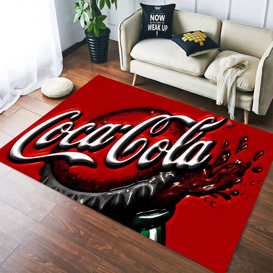 Coca Cola Tapijt Cola Tapijt Decoratief Tapijt Retro Tapijt Woonkamer Tapijt Kleurrijk Tapijt Populair Tapijt Retro Collectie Kinderkamer Aangepast Tapijt Modern Tapijt Vloerkleed 100x150 cm