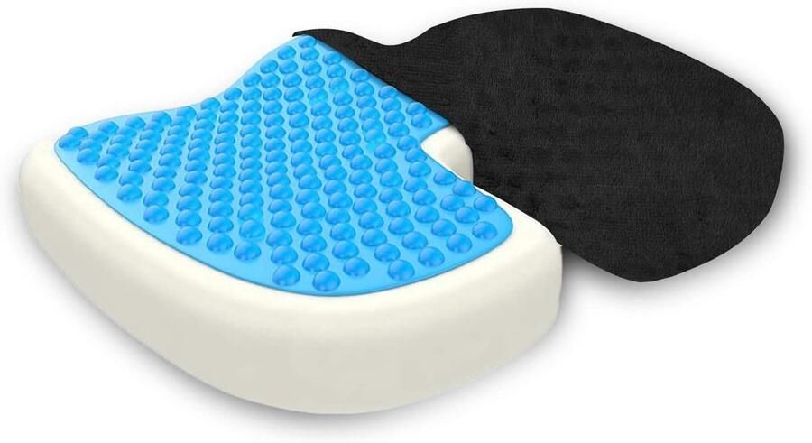 Coccyx Cushion Breathable Gel Layer Memory Foam Ergonomic Seat Cushion for Back Pain Relief in Car and Office Chair