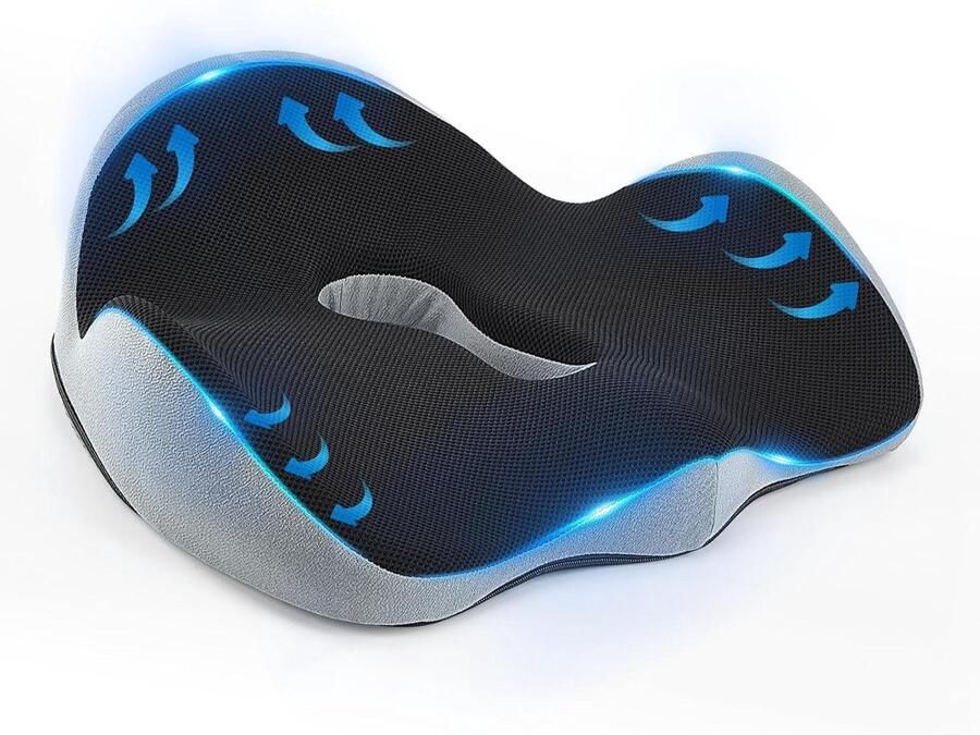 Coccyx Cushion voor Coccyx-pijn en Ischias Geheugenschuim Donutkussen voor Hemorroïden en Rugondersteuning tijdens Het Spelen Geschikt voor Stoelen op Kantoor en in de Auto