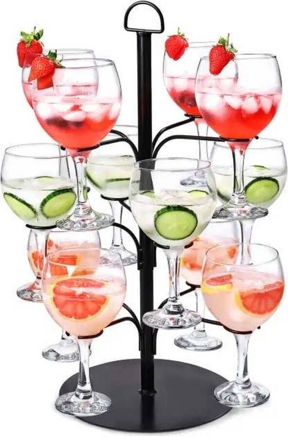 Cocktail Boom Cocktail Standaard Decoratieve Accessoires Tafel Accessoires Mat Zwart Staal
