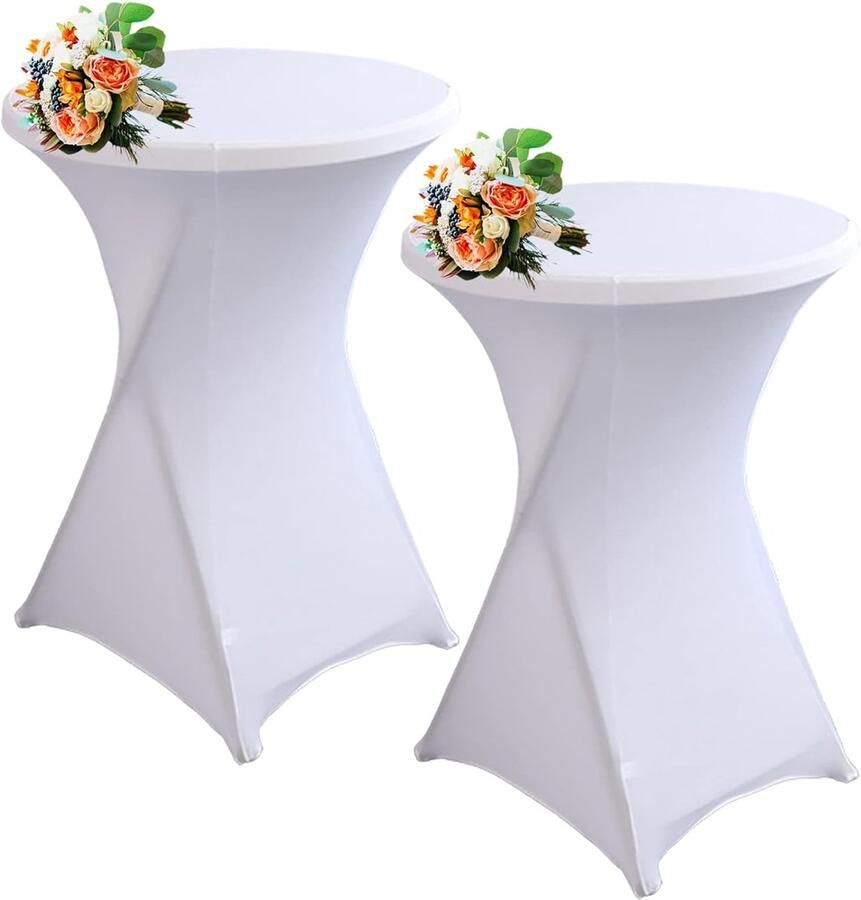 Cocktail Spandex Tafelkleed Zwart Set van 1 2 4 Stretchmateriaal