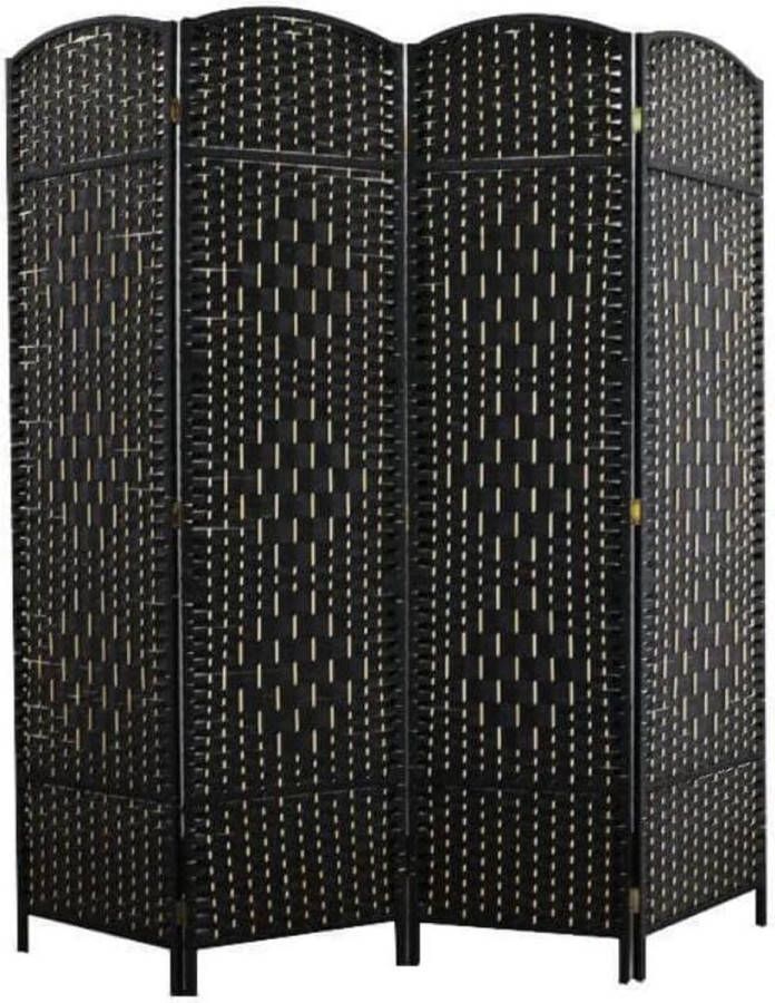 Collection Scherm Kamerverdeler 4 Panelen Zwart 170x160cm Scheidingswand Scherm Privacyscherm Verstelbaar Kamerverdeler Decoratief 4 Stuks