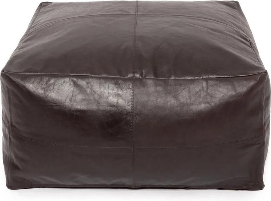 Rootz Living Rootz Collectors Poef Ottoman Voetenbank Luxe Leer 60cm x 60cm x 30cm