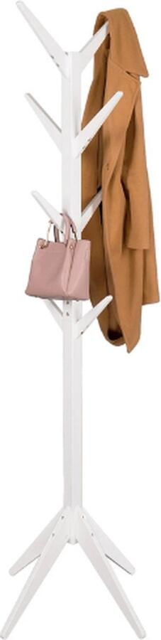 Collox Staande kapstok Kledingrek Organizer Kapstok met 8 haken Wit 43x43x180 cm Laadvemogen per haak 3 kg