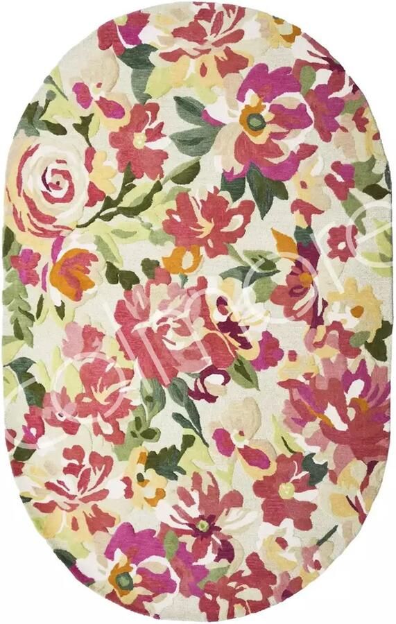 Colmore by Diga Living by luxury ovaal vloerkleed bloemen wol 160 x 230 cm