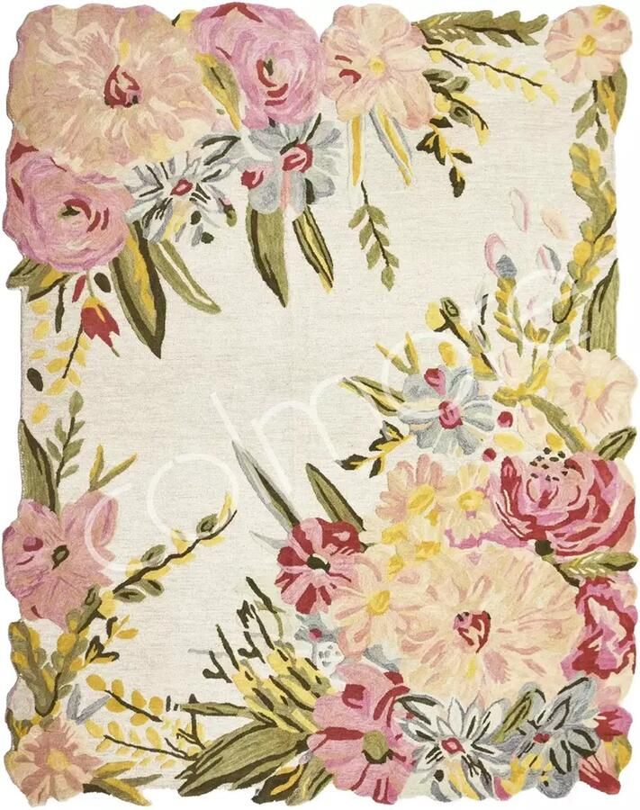 Colmore by Diga Living in Luxury hangemaakt vloerkleed met bloemen wol 245 x 305 cm
