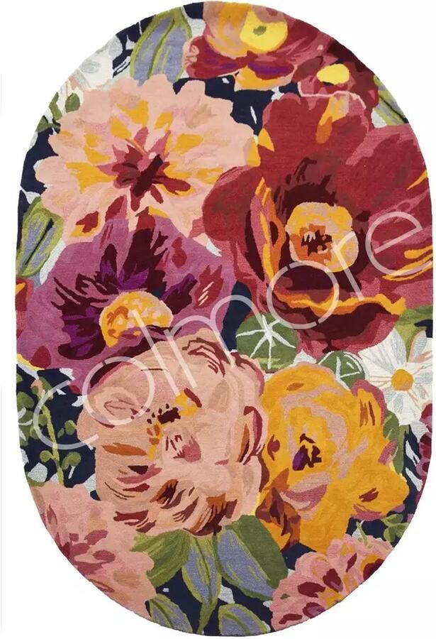 Colmore by Diga Living in Luxury karpet tapijt hangemaakt ovaal met bloemen 300 x 400 cm