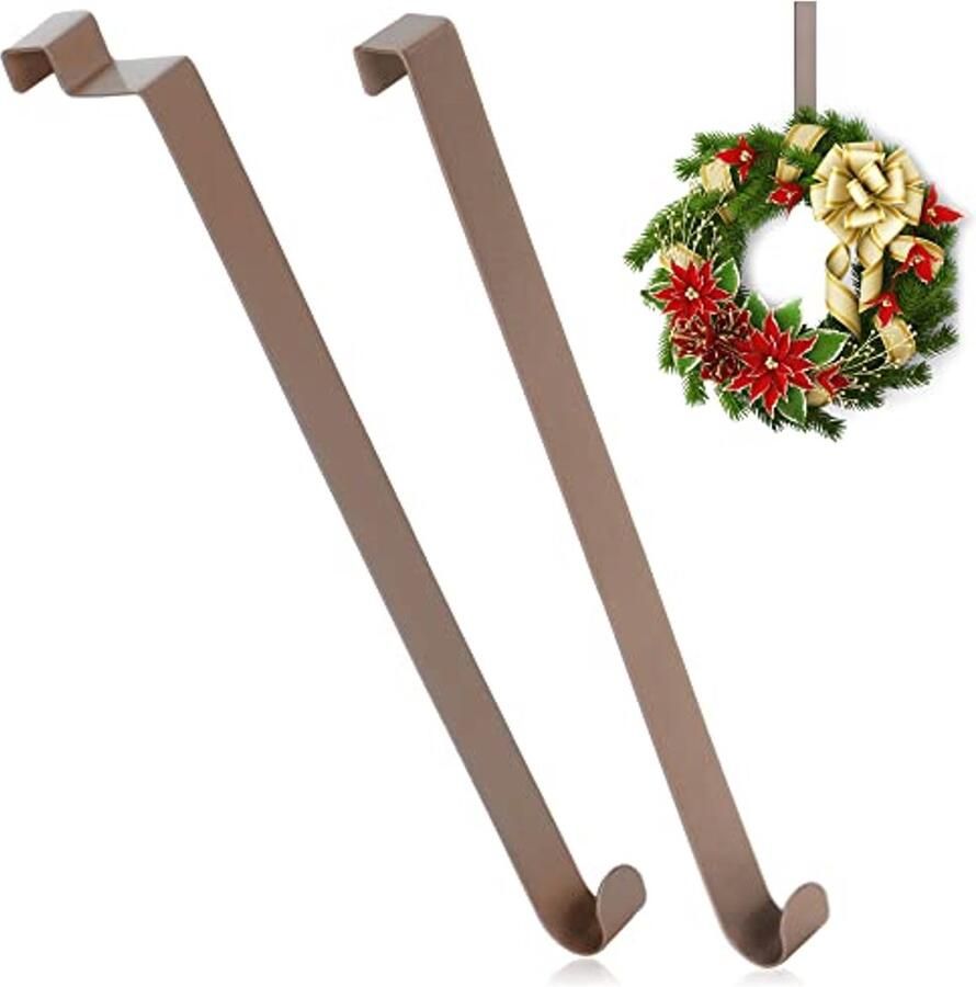 COM-four 2x deurhaken van roestvrij staal 26 cm haken voor deurkransen en decoraties hangers voor binnen- en buitendeuren kapstokhaken om op te hangen
