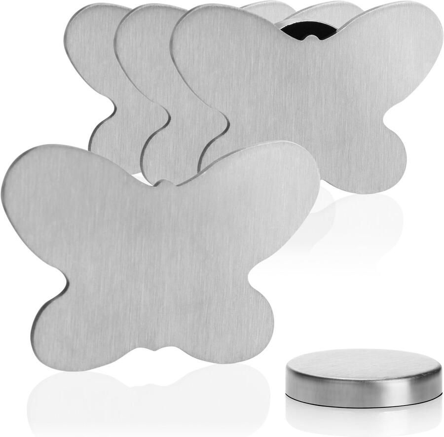 Com-four 4X tafelkleedgewichten van roestvrij staal magnetische tafelkleedklem ca. 55 g