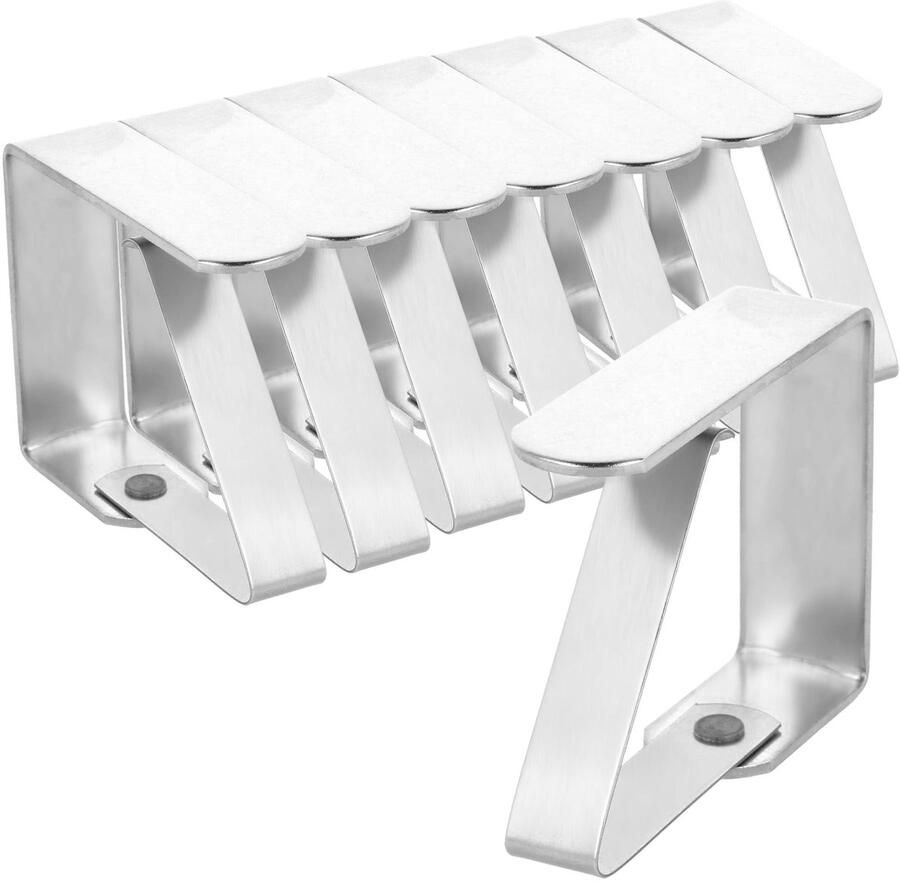 Com-four 8X Premium tafelkleedklemmen tafelklemmen van roestvrij staal tafelkleedklem roestvrij voor binnen en buiten