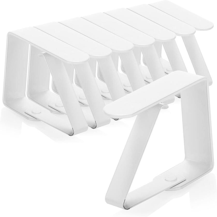 Com-four 8X Premium tafelkleedklemmen tafelklemmen van roestvrij staal tafelkleedklem voor binnen en buiten
