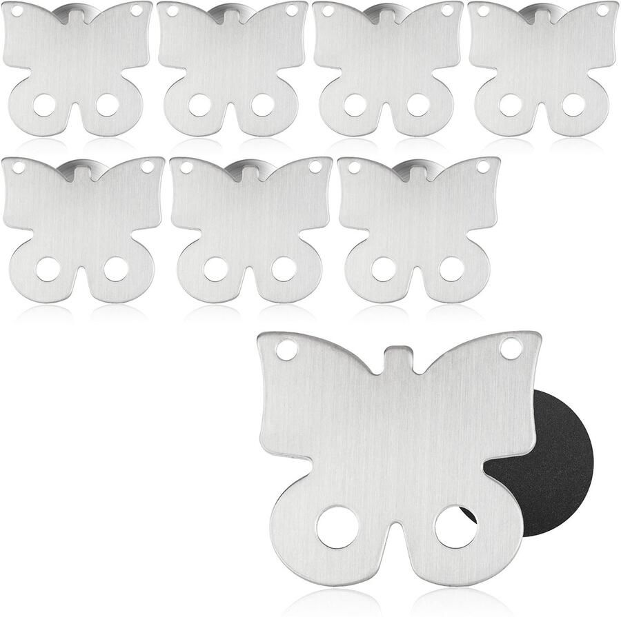 COM-FOUR 8X tafelkleedgewichten van roestvrij staal magnetische tafelkleedclip ca. 60g