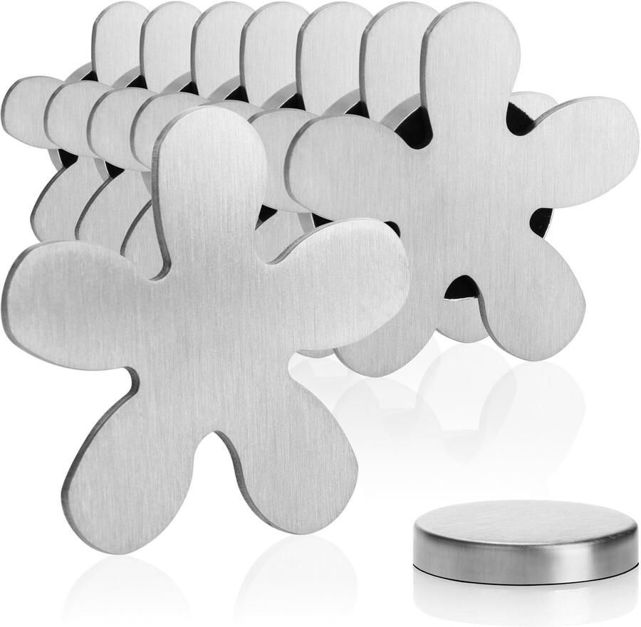 Com-four 8X tafelkleedgewichten van roestvrij staal magnetische tafelkleedklem ca. 45 g