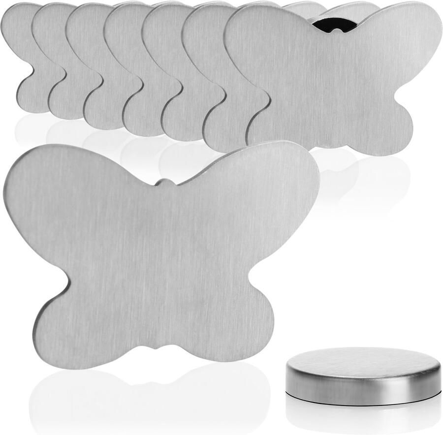 Com-four 8X tafelkleedgewichten van roestvrij staal magnetische tafelkleedklem ca. 55 g