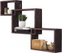 Comfify Rustiek vierkant zwevend rek in vintage rustiek design set van 3 inclusief schroeven en pluggen landelijke houten rekken voor slaapkamer woonkamer en nog veel meer bruin - Thumbnail 2