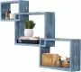 Comfify Rustiek vierkant zwevend rek in vintage rustiek design set van 3 inclusief schroeven en pluggen landelijke houten rekken voor slaapkamer woonkamer en nog veel meer bruin - Thumbnail 1
