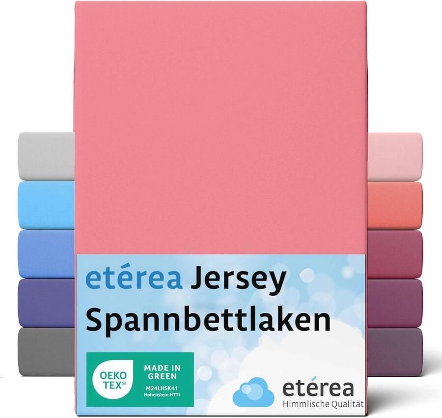 Comfort Jersey Hoeslaken 60x120cm 70x140cm 100% Katoen Oeko-Tex Geschikt voor Matrassen tot 25 cm Hoog Roze