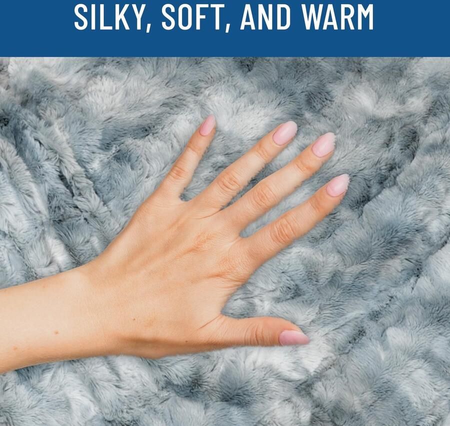 Comfort Luxe deken van kunstbont superzachte pluizige deken voor bank bed woonkamer herfst winter en lente 50 x 65 cm (volledige grootte