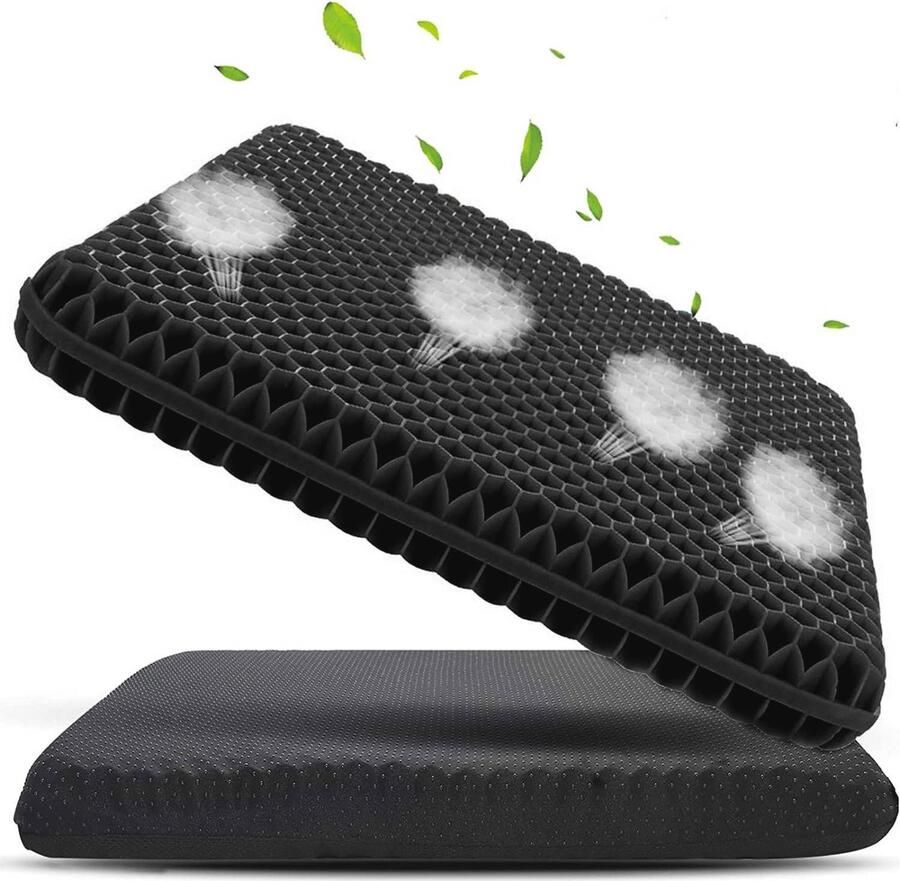 Comfortabel Gel Zitkussen voor Bureaustoel Auto en Rolstoel Ademend en Pijnverlichtend