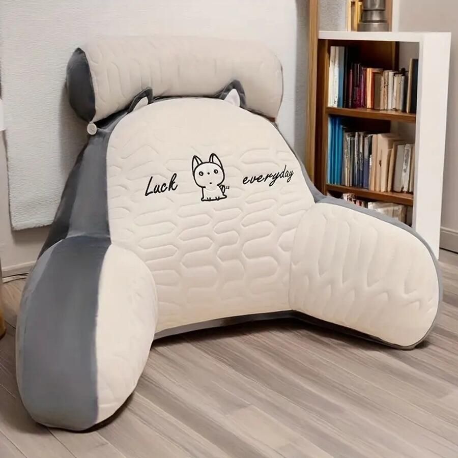 Comfortabel Leeskussen met Ergonomische Rug- en Taillesteun Grijs- Zacht Lendenkussen met Ademend Verstelbaar Ontwerp voor Bed Bank Stoel Ideaal Cadeau