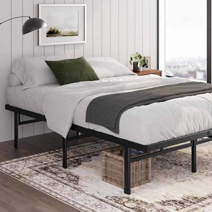 Comfortabel platformbed met opslagruimte 90 x 190 cm – Hoogwaardig metalen bedframe – Stijlvol en modern design
