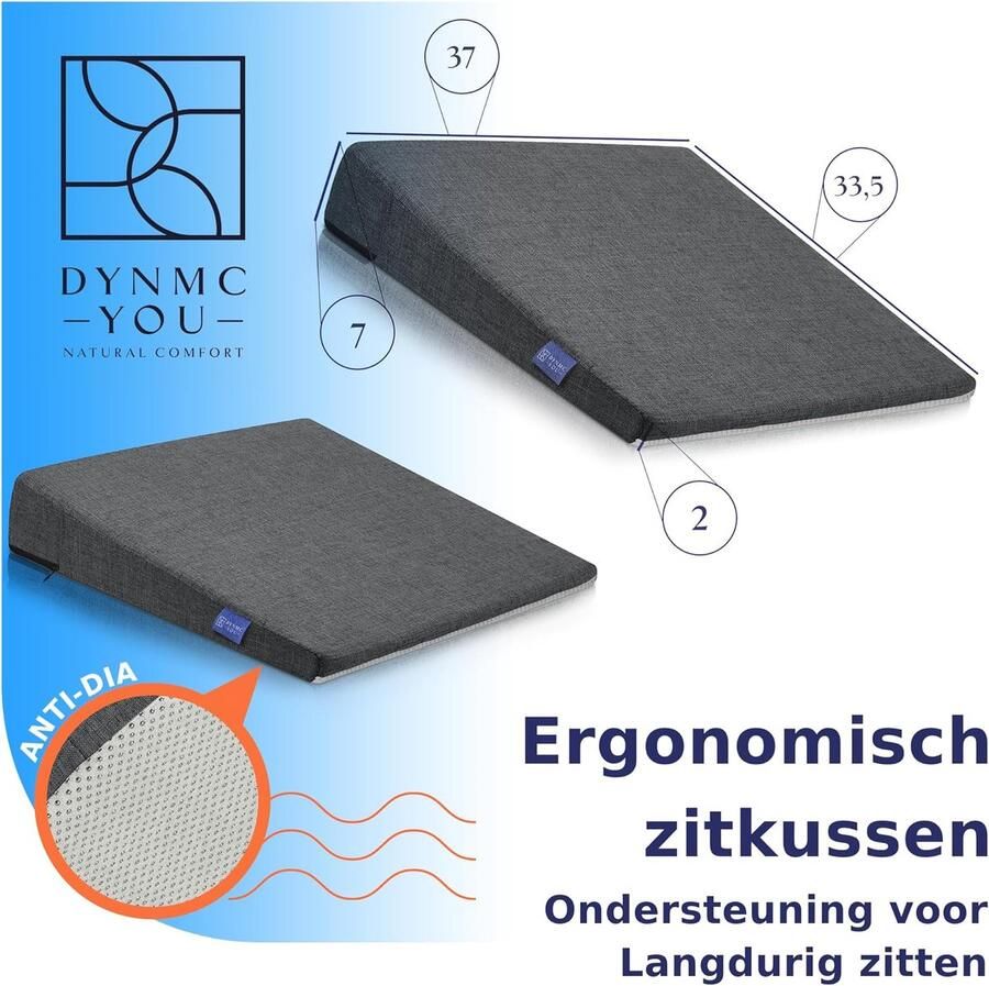 Comfortabel wigkussen voor bureaustoel Ergonomisch zitkussen stoel Stevig vormvast Modern schuimrubberen zitkussen stoelverhoger wigkussen kantoor auto Premium Design