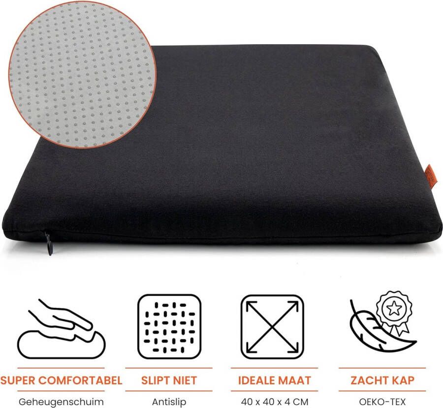 Comfortabel Zitkussen Set van 4 Stoelkussens voor Eetkamerstoelen Traagschuim Stoelkussen Keukenstoel Kussens Antislip Stoelkussens Perfect Stabiel Wasbare Hoes Scandinavische Stijl